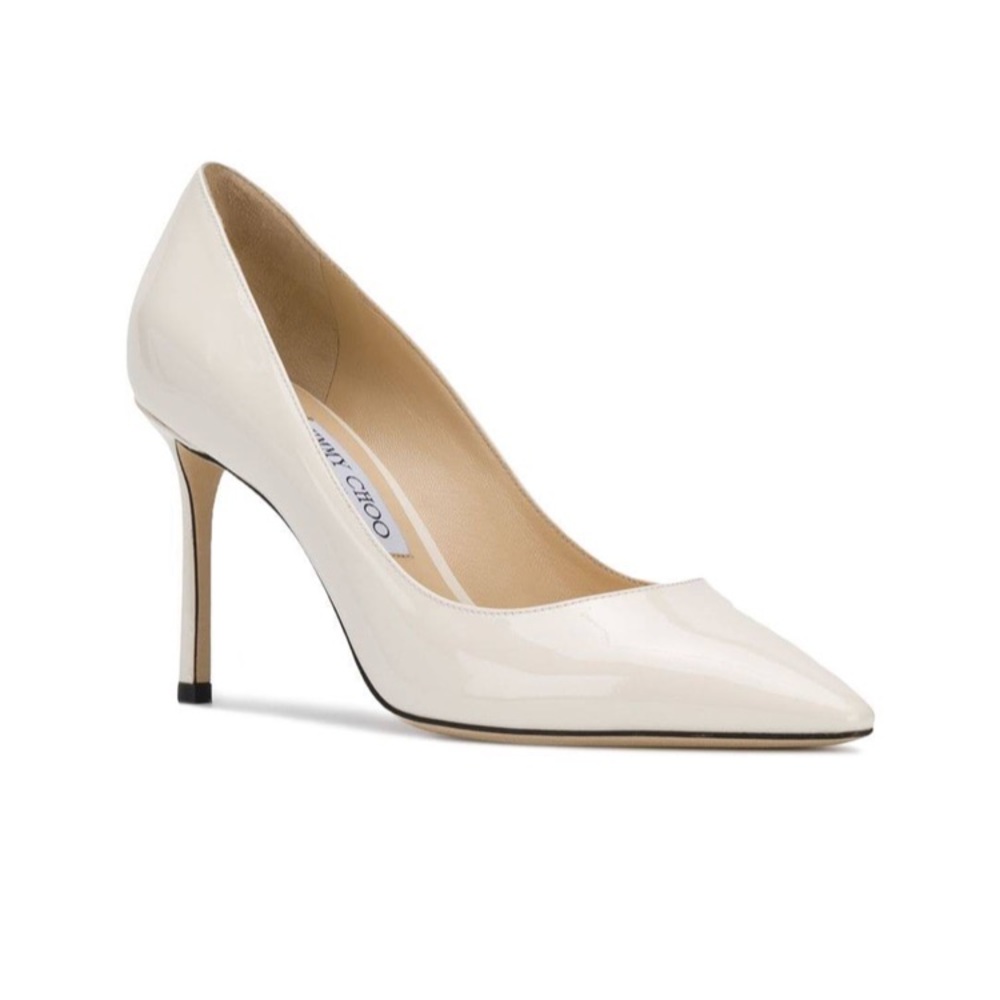JIMMY CHOO off white Romy 85 patent leather 38